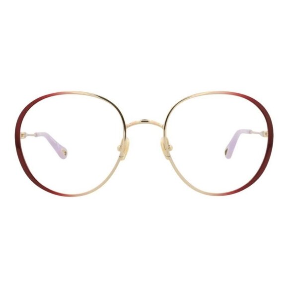 Chloé Womens Round/Oval Burgundy Burgundy Transparent Fashion Designer Eyewear - Picture 1 of 4